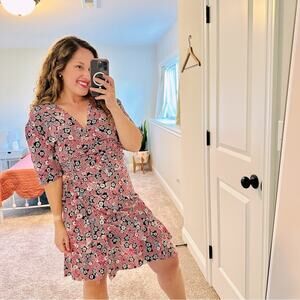 Isabel Marant Red Black Silk Ruched Mini Dress Large